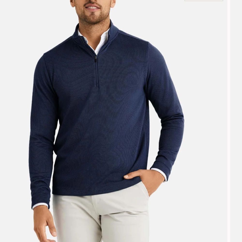 Rhone Communter 1/4 Zip Navy Blue  Zip Pullover Performance Sweater